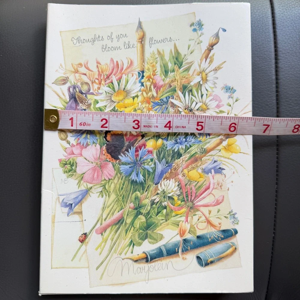 Vtg Hallmark Stationery Portfolio Marjolein Bastin Natures Sketchbook Open Set